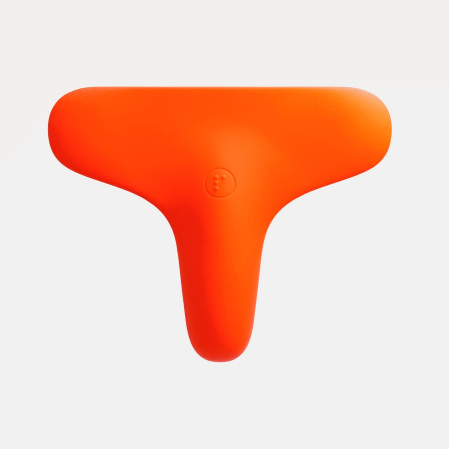 Image of the orange sex toy by LUDDI from the top. The ZIGGY has a multi-use design that can be used in many ways to suit your abilities, gender, or experience. Learn more by visiting our online store.